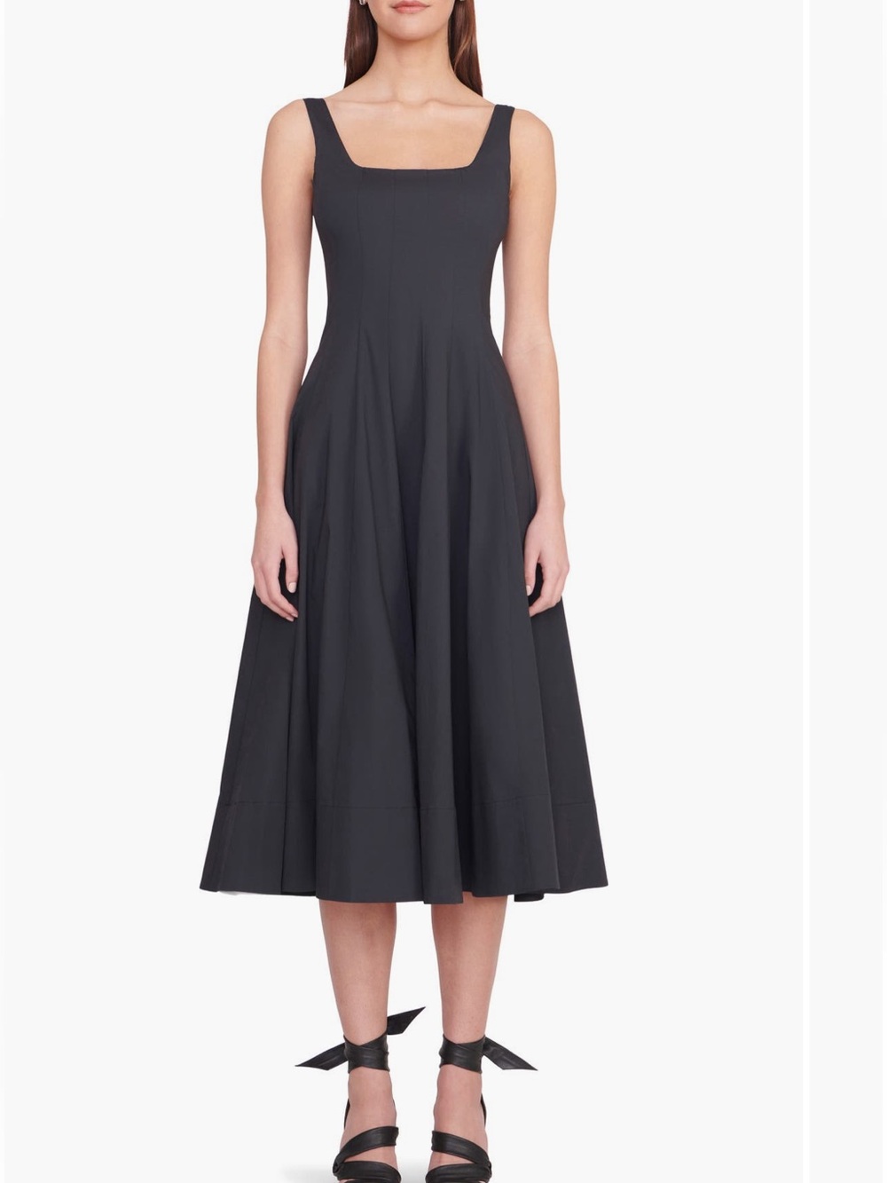 Wells Stretch Cotton Poplin Midi Fit & Flare Dress